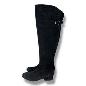 Aquatalia‎ Talia Black Suede Over the Knee Boot Riding Boot with Buckle Accent 8